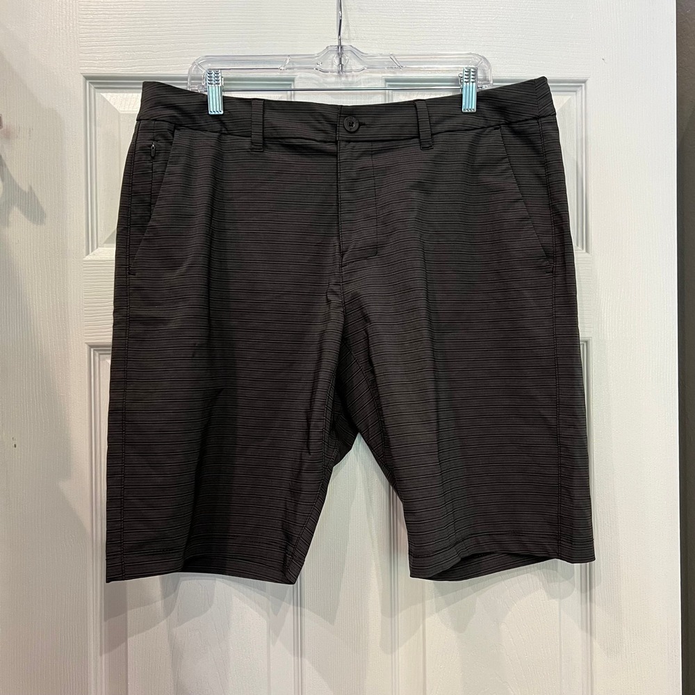 Hang Ten Hybrid Shorts Polyester Elastane Charcoal Grey Micro-Stripe 36 Mens